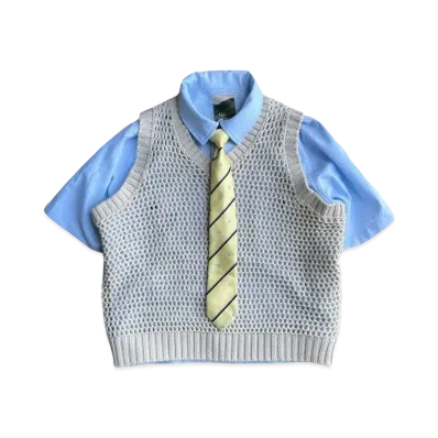 BALLSY.BROTHERS Sheer Knitted Loose Vest "Kinari"