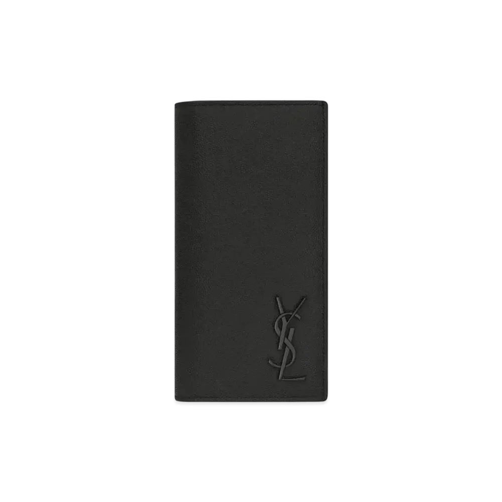 Saint Laurent Cassandre Continental Wallet In Grain De Poudre Embossed Leather "Black"
