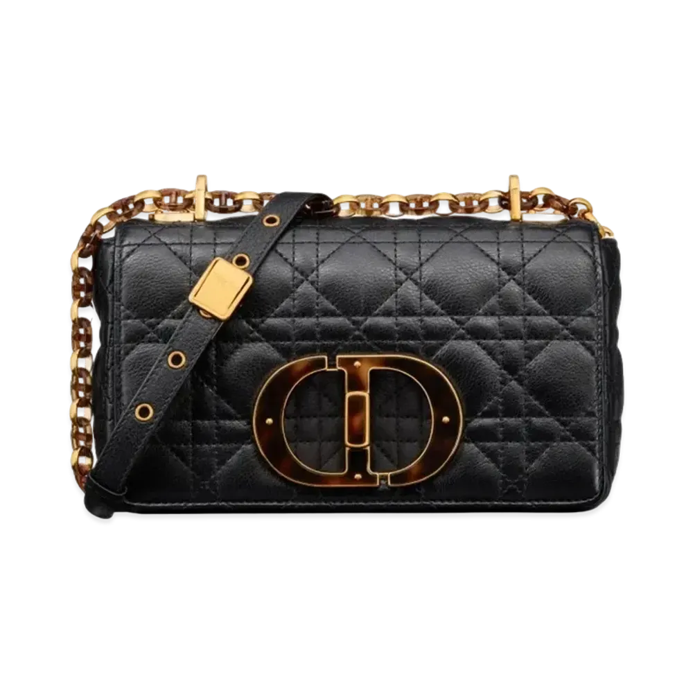 Dior Small Caro Bag Quilt Cannage Calfskin "Black"
