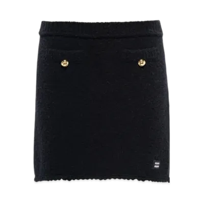 MIU MIU Women's Boucle Mini Skirt "Black"