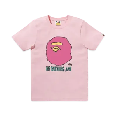 A BATHING APE Hand Draw By Bathing Ape Tee "Pink"