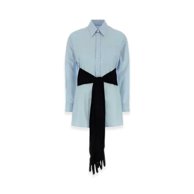 MM6 Maison Margiela Women's Light Blue Poplin Shirt "Light Blue"