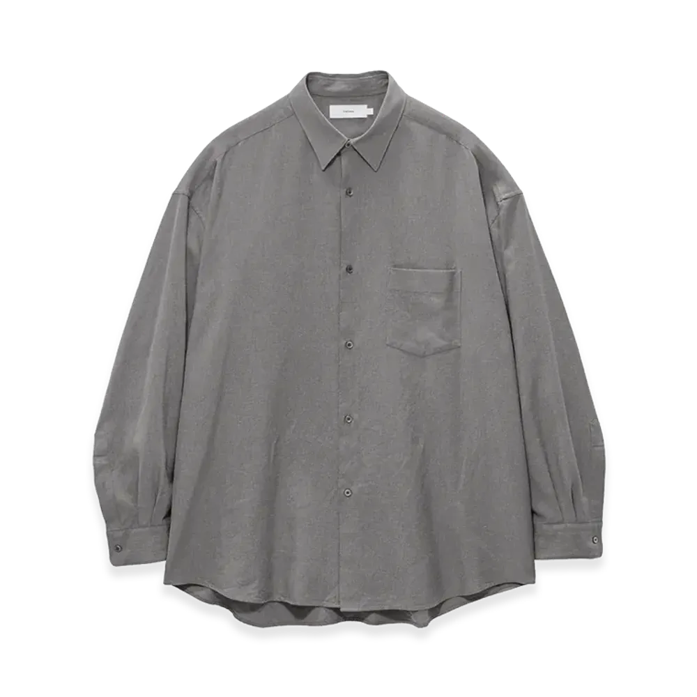 Graphpaper Linen Cupro L/S Oversized Regular Collar Shirt "Stone Gray"
