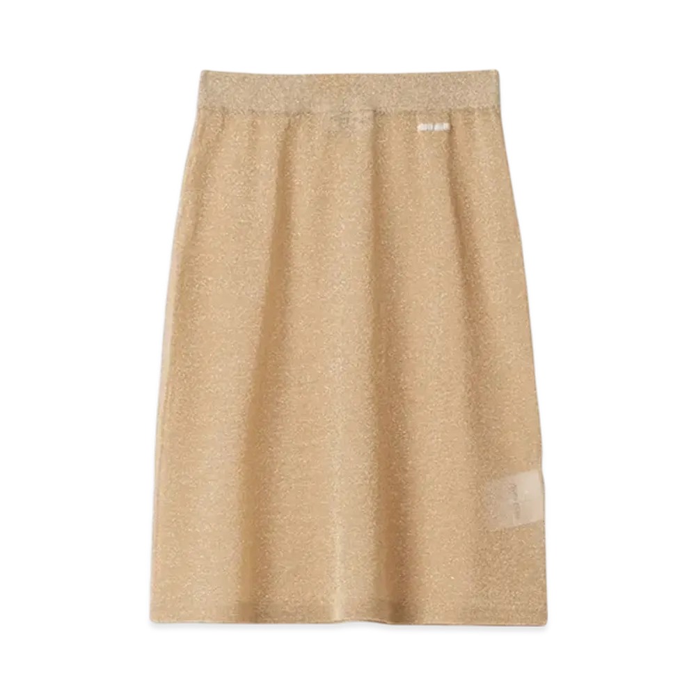 MIU MIU Women's Lame Skirt "Gold"