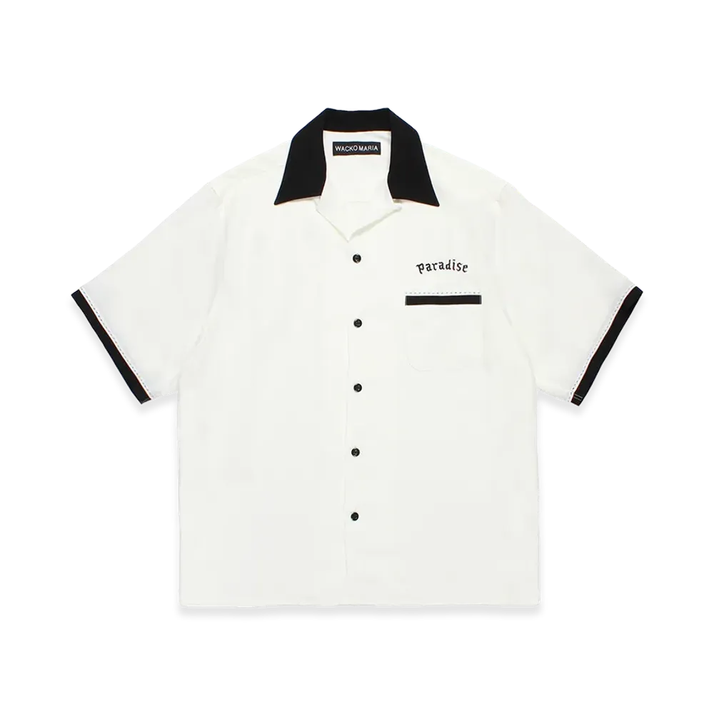WACKO MARIA 50's Open Collar Shirt "White"