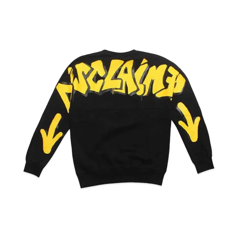 DISCLAIMER MAGLIA UOMO GIROCOLLO IN FELPA "NERO/ST.GIALLO OCRA"