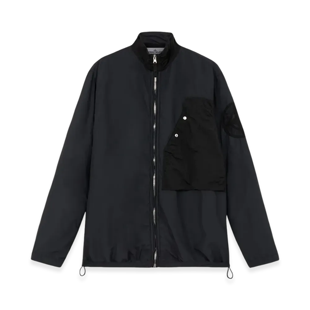 Stone Island 108M4 Brushed Nylon Overshirt with Zipper Fastening - 24FW "Black"