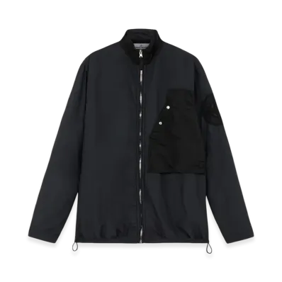 Stone Island 108M4 Brushed Nylon Overshirt with Zipper Fastening - 24FW "Black"