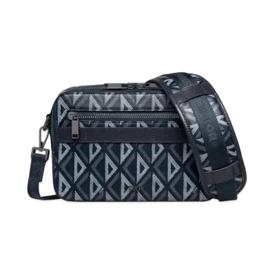 Dior Safari Bag Strap CD Diamond Canvas "Navy Blue"