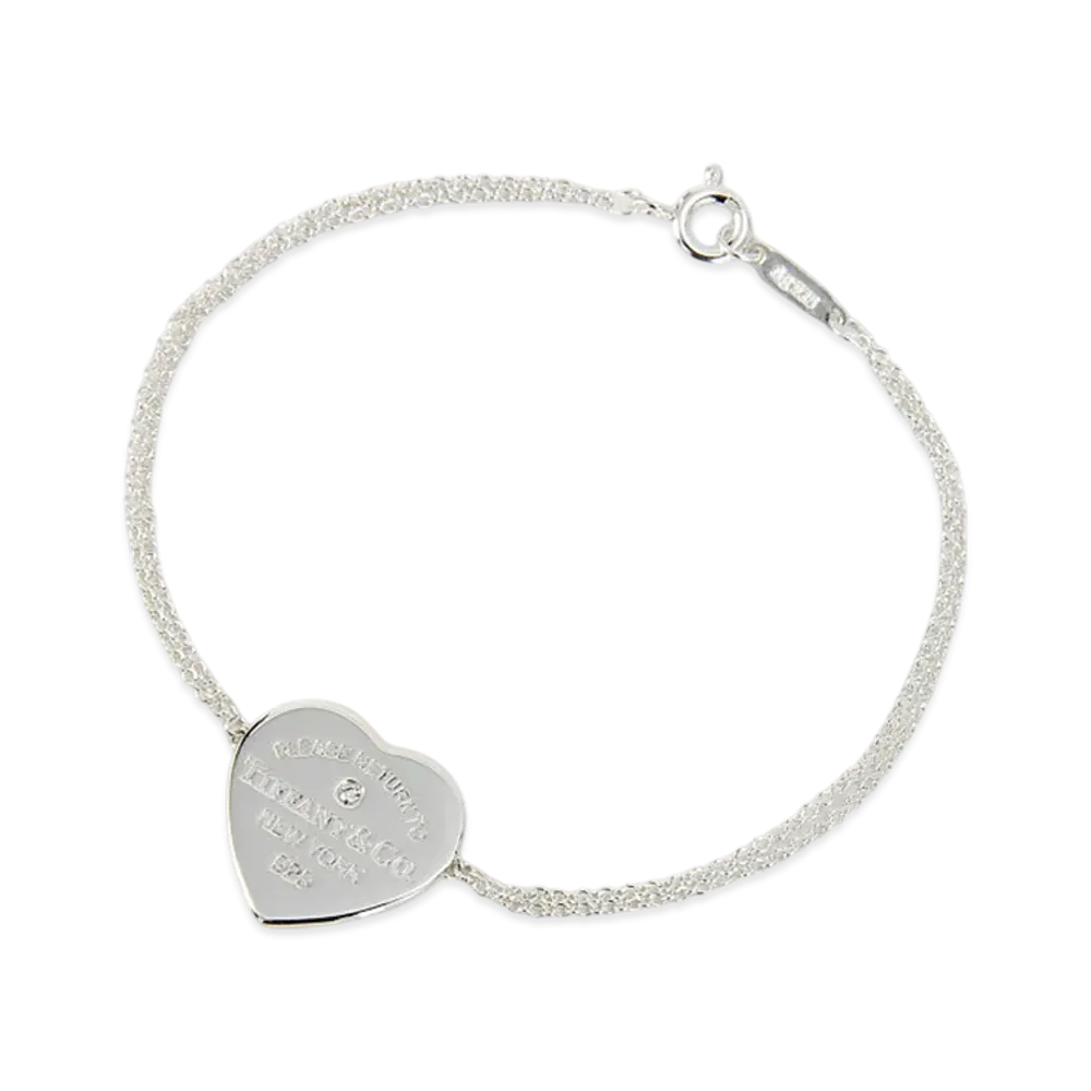Tiffany & Co. Return to Tiffany Heart Double Chain Bracelet with Diamonds "Silver"