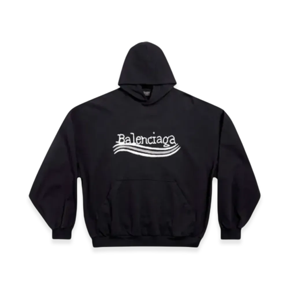 BALENCIAGA Wave Logo Hoodie "Black"