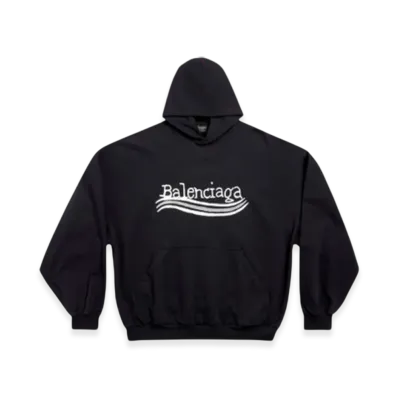 BALENCIAGA Wave Logo Hoodie "Black"