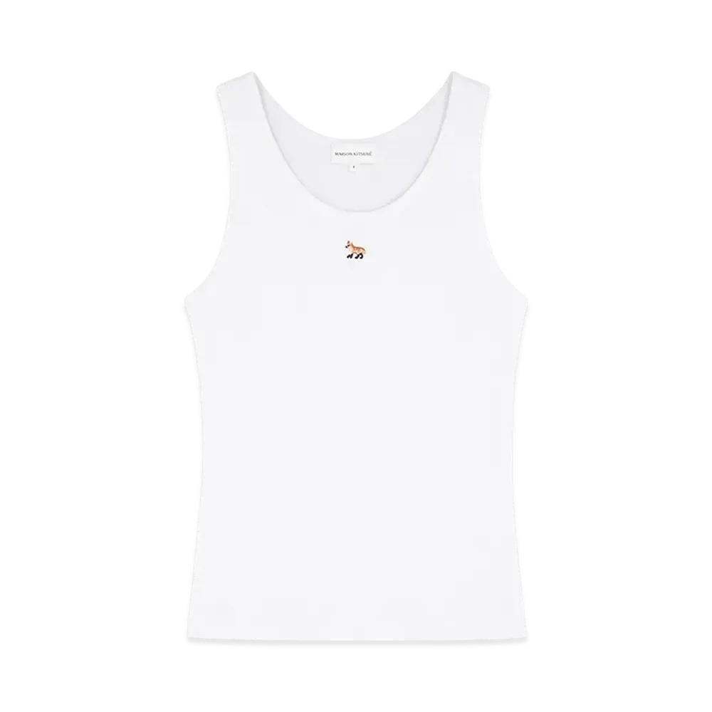 Maison Kitsune Baby Fox Rib Tank Top "White"