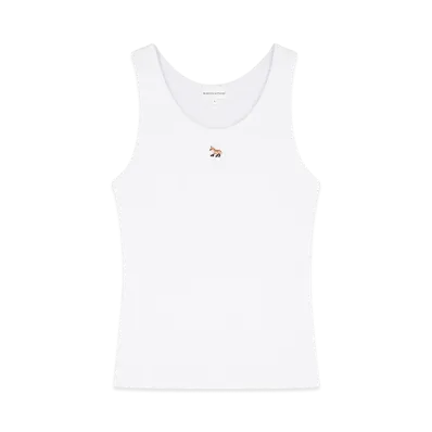 Maison Kitsune Baby Fox Rib Tank Top "White"