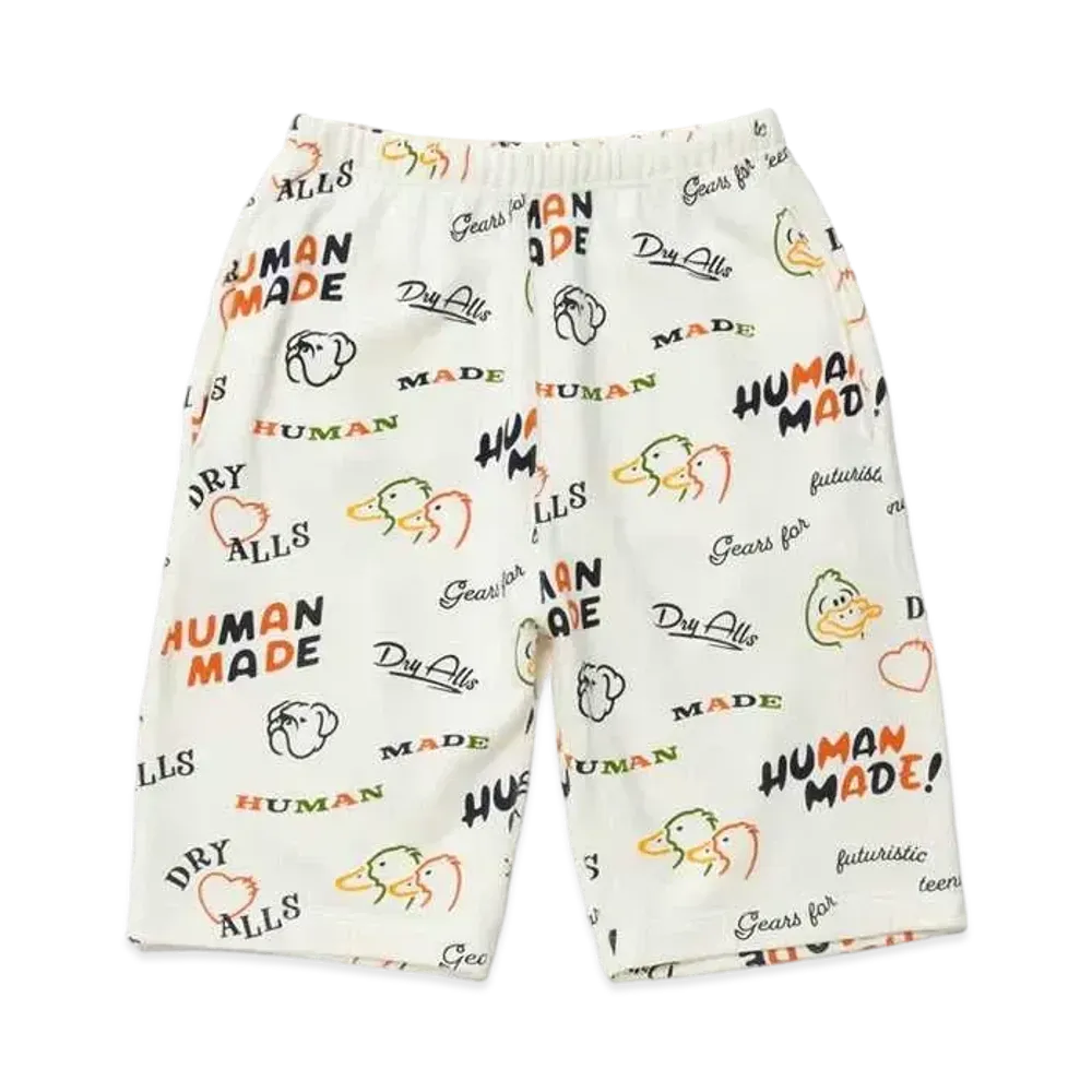 HUMAN MADE Printed Sweat Shorts "White"