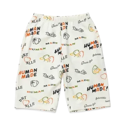 HUMAN MADE Printed Sweat Shorts "White"