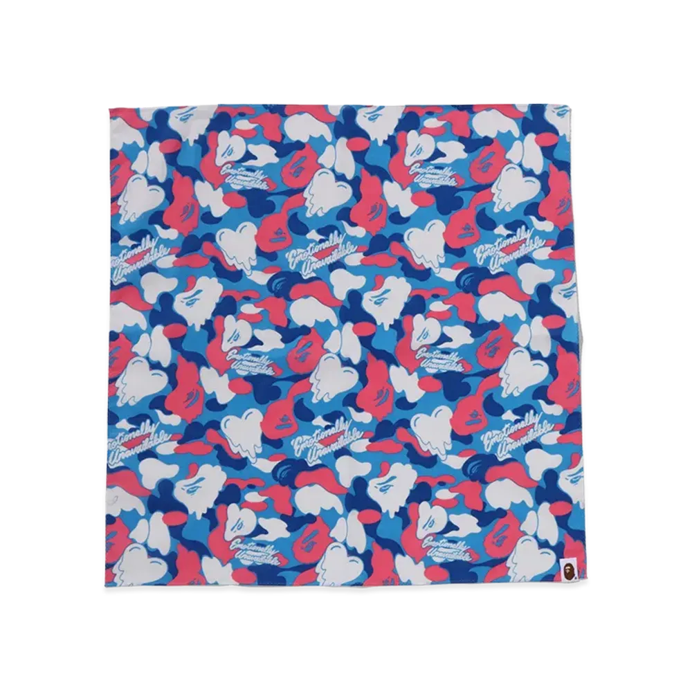 A BATHING APE x EMOTIONALLY UNAVAILABLE Bandana "Blue"