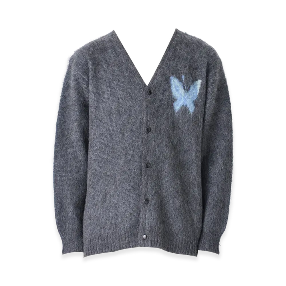 NEEDLES x Studious Mohair Papillon 1 Cardigan "Grey"