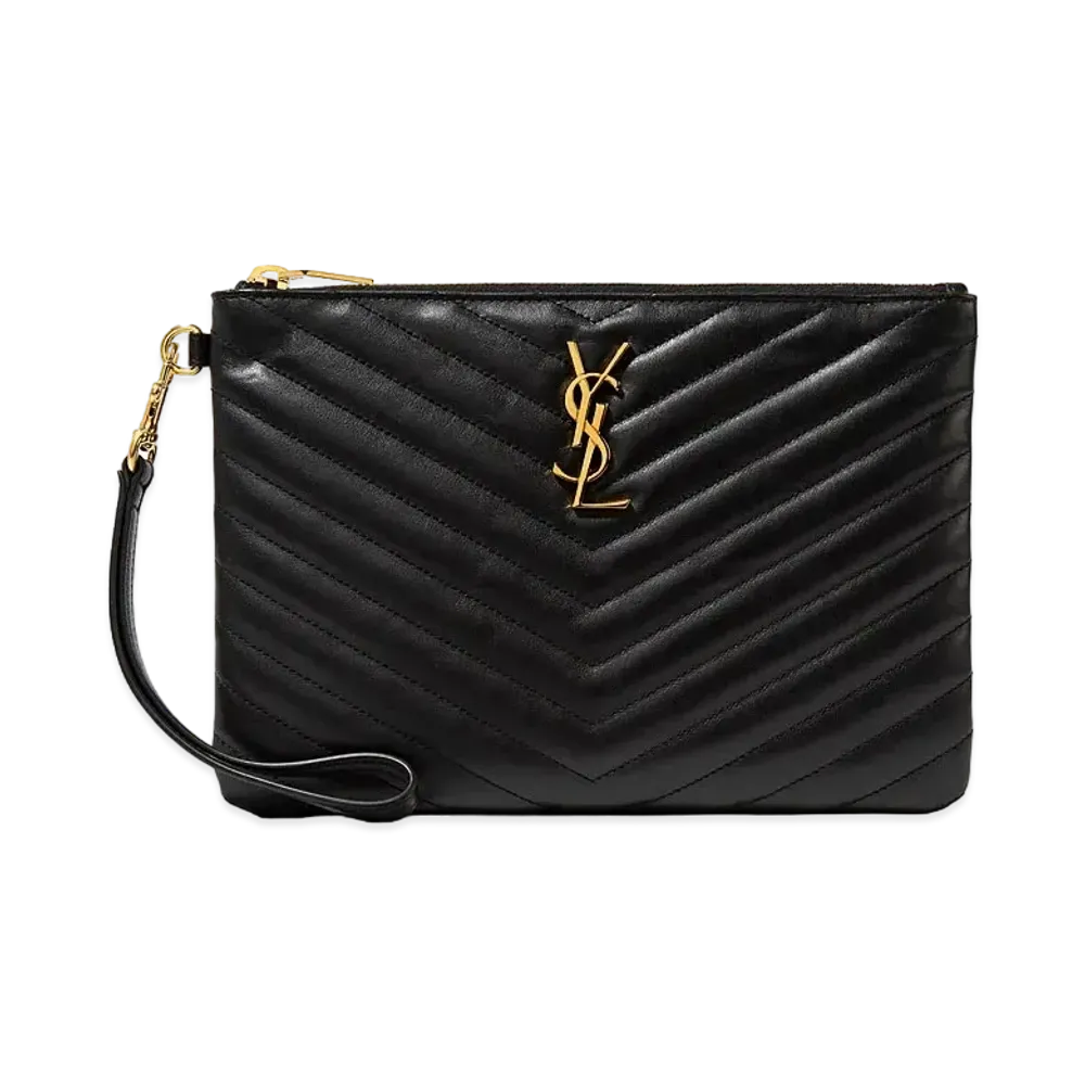 Saint Laurent Monogram A5 Pouch In Matelasse Leather "Black"
