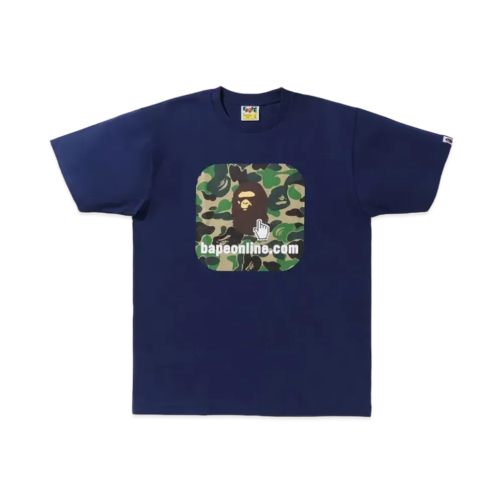 A BATHING APE ABC Camo Bape Online Tee "Navy"