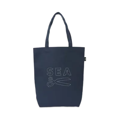 WIND AND SEA x DENHAM Canvas Tote Bag "Navy"