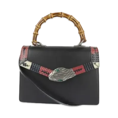 GUCCI Lilith Bamboo Handbag Leather "Black"