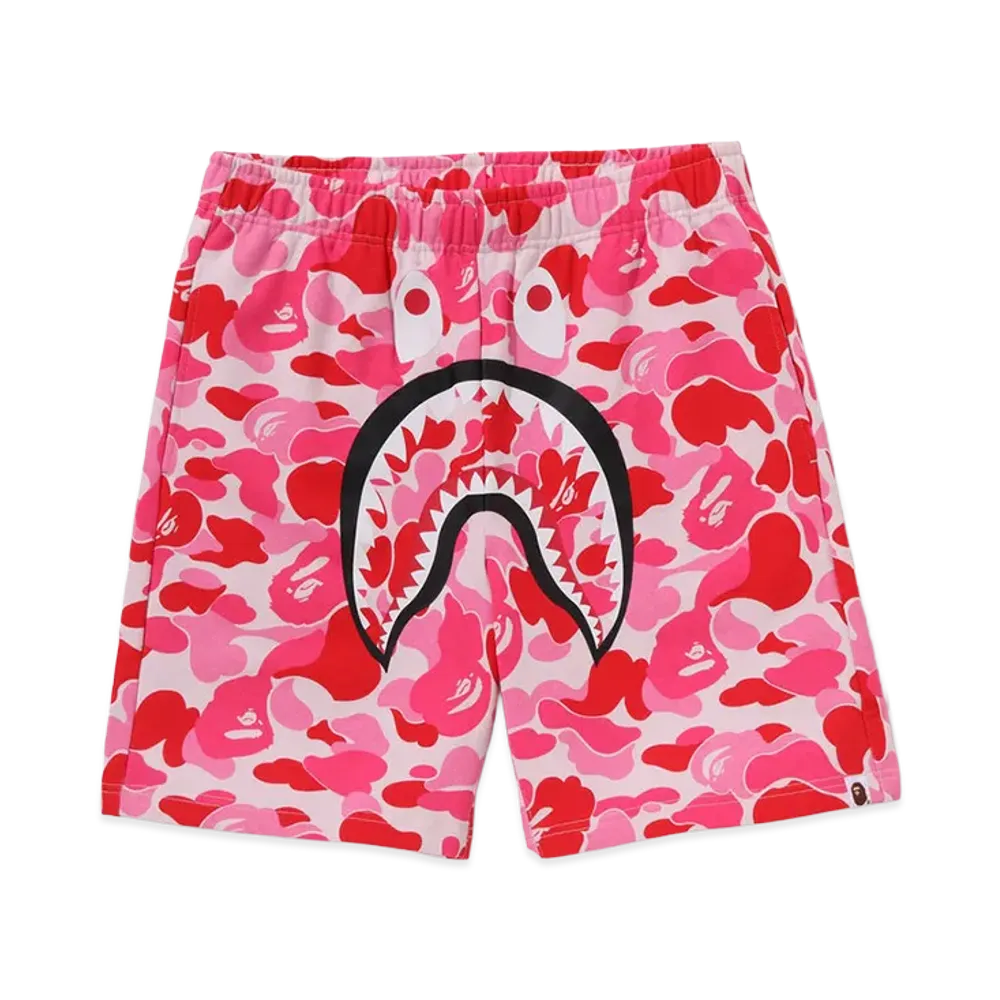 A BATHING APE ABC Camo Shark Sweat Shorts "Pink"