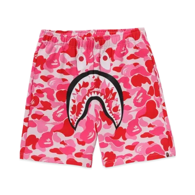 A BATHING APE ABC Camo Shark Sweat Shorts "Pink"