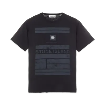 Stone Island 2NS78 COTTON JERSEY 'MOSAIC ONE' PRINT_SLIM FIT "Black"