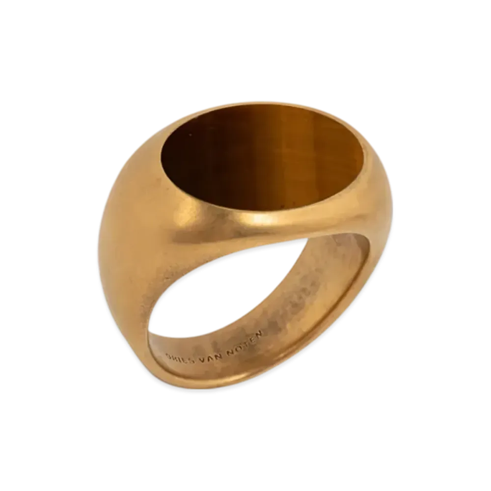 DRIES VAN NOTEN Stone Signet Ring "Tiger eye"