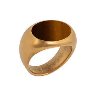 DRIES VAN NOTEN Stone Signet Ring "Tiger eye"
