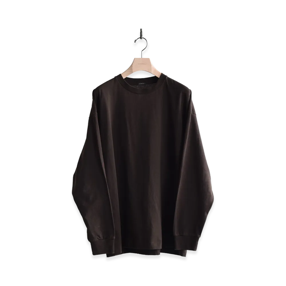 COMOLI Cotton Jersey L/S Tee "Brown"