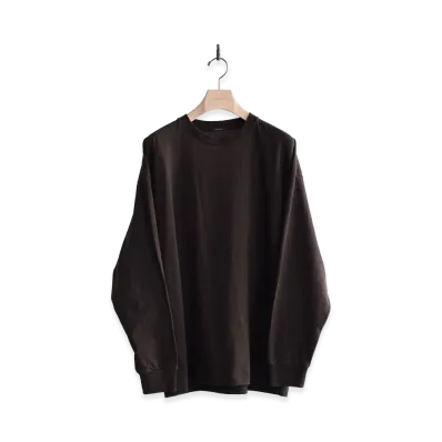 COMOLI Cotton Jersey L/S Tee "Brown"