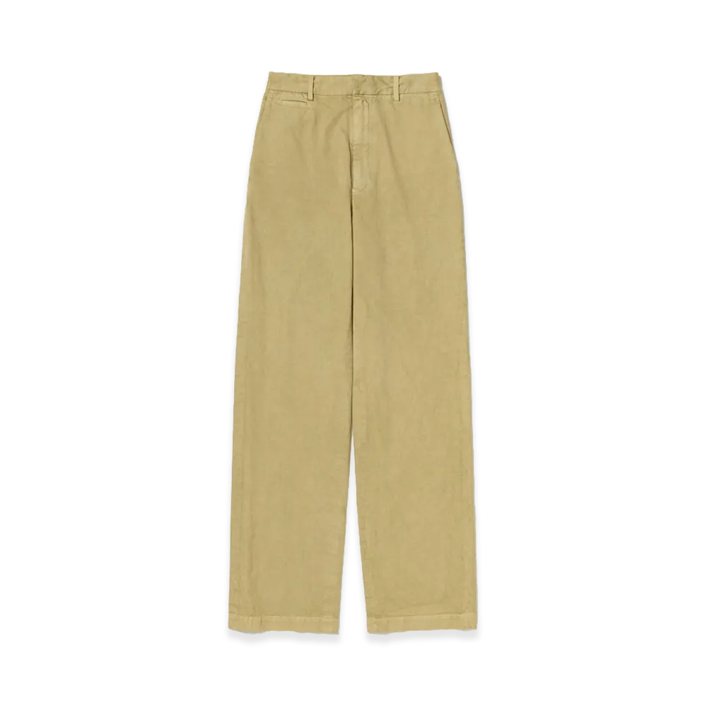 AURALEE Women's Garment-Dyed Finx Chino Pants "Light Beige"
