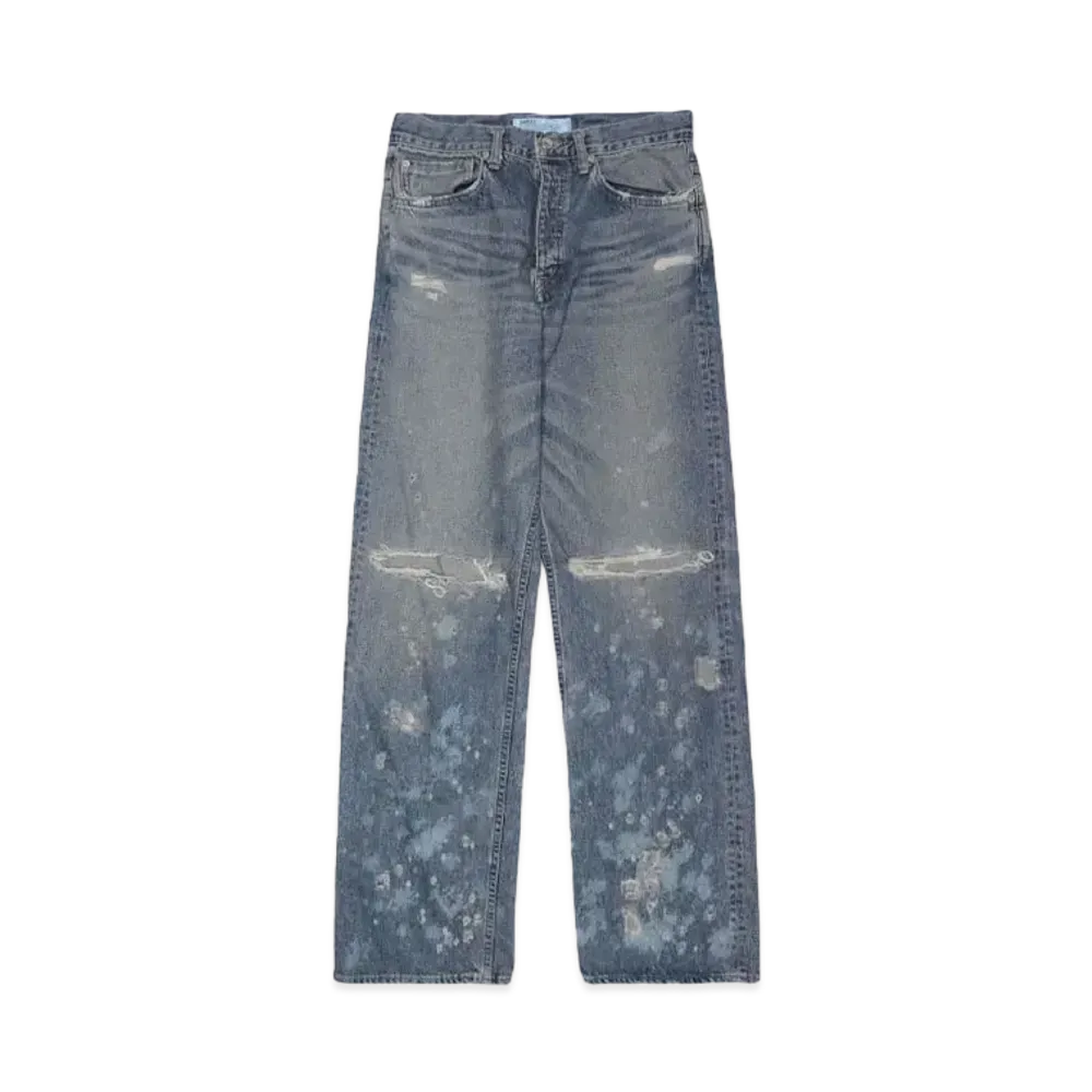 DAIRIKU Damage Straight Denim Pants "Indigo"