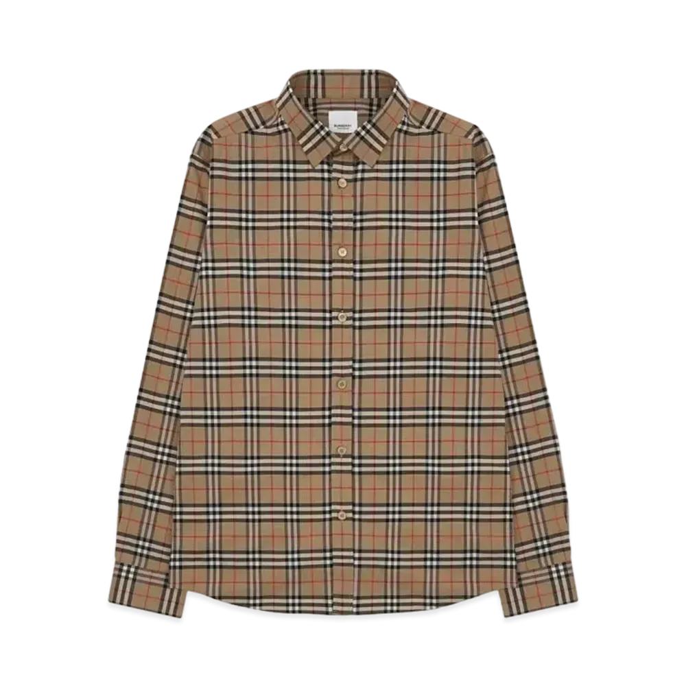 Burberry Men's Simpson Check Shirt "Archive Beige"