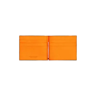 Bottega Veneta Bill Clip Wallet "Black/Papaya"