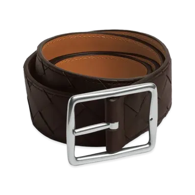 Bottega Veneta Reverso Belt "Fondente/Amber"