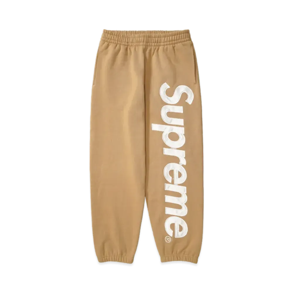 Supreme Satin Applique Sweatpant (25FW) "Dark Tan"