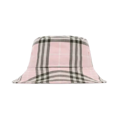 Burberry Women's Embroidered Canvas Bucket Hat "Checked"
