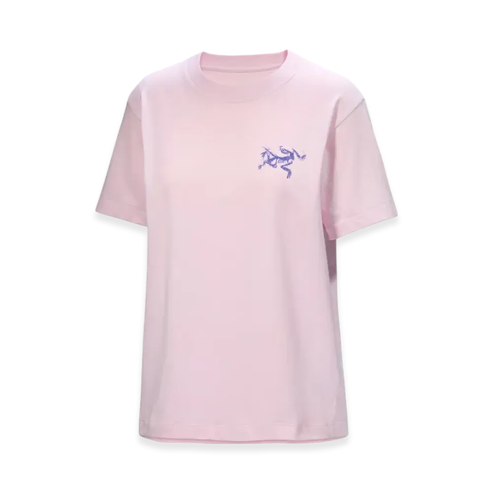 ARC'TERYX Women's Kragg Cotton Bird Tile Crew SS "Pink Glow/Electra" X000009499