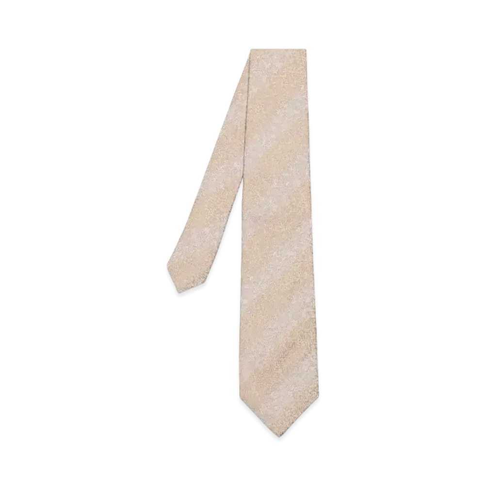 Paul Smith Botanical Regimental Tie "LightBeige"