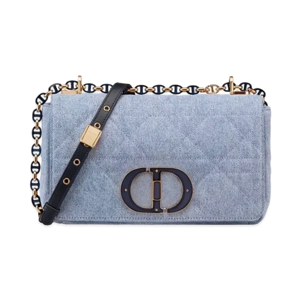 Dior Medium Caro Bag Macro Cannage "Denim Blue"