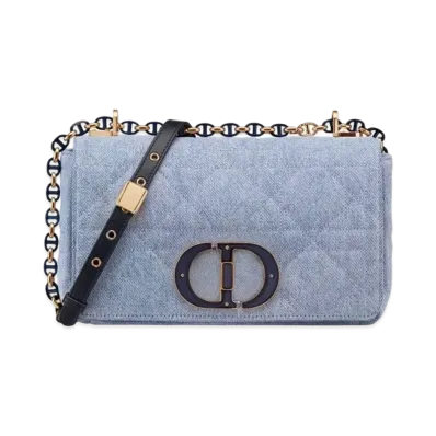 Dior Medium Caro Bag Macro Cannage "Denim Blue"