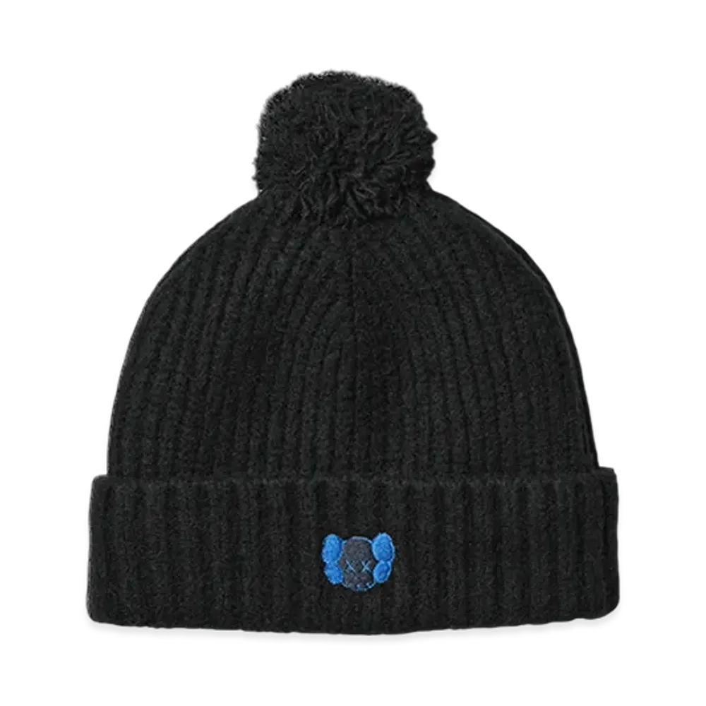 Uniqlo x KAWS Winter Kids Heattech Suffle Yarn Knit Cap "Black"