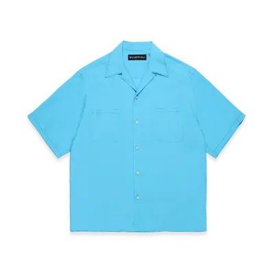 WACKO MARIA 50's Open Collar Shirt "Blue"