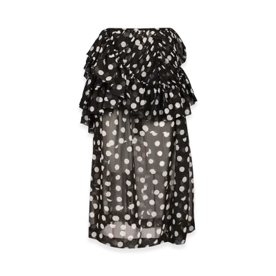 DRIES VAN NOTEN Women's Shelby Polka Dot Ruffle Tiered Midi Skirt "Black"