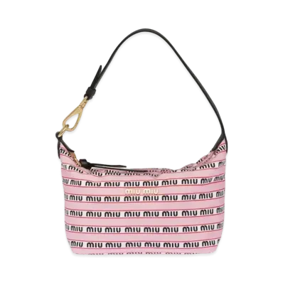 MIU MIU Miu Spirit Printed Faille Mini Bag "Alabaster Pink"