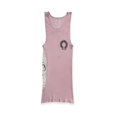 Chrome Hearts Deadly Doll Rib Art Basel Tank Top "Pink"