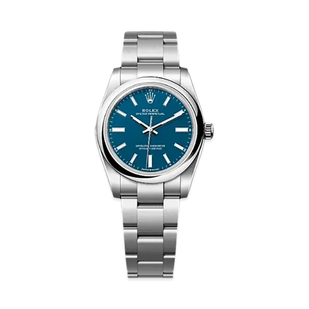 ROLEX Oyster Perpetual 34mm Oystersteel 124200 "Bright Blue"